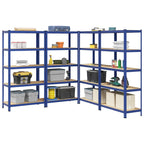4-Layer Storage Shelves 4 Pcs Steel&Engineered Wood