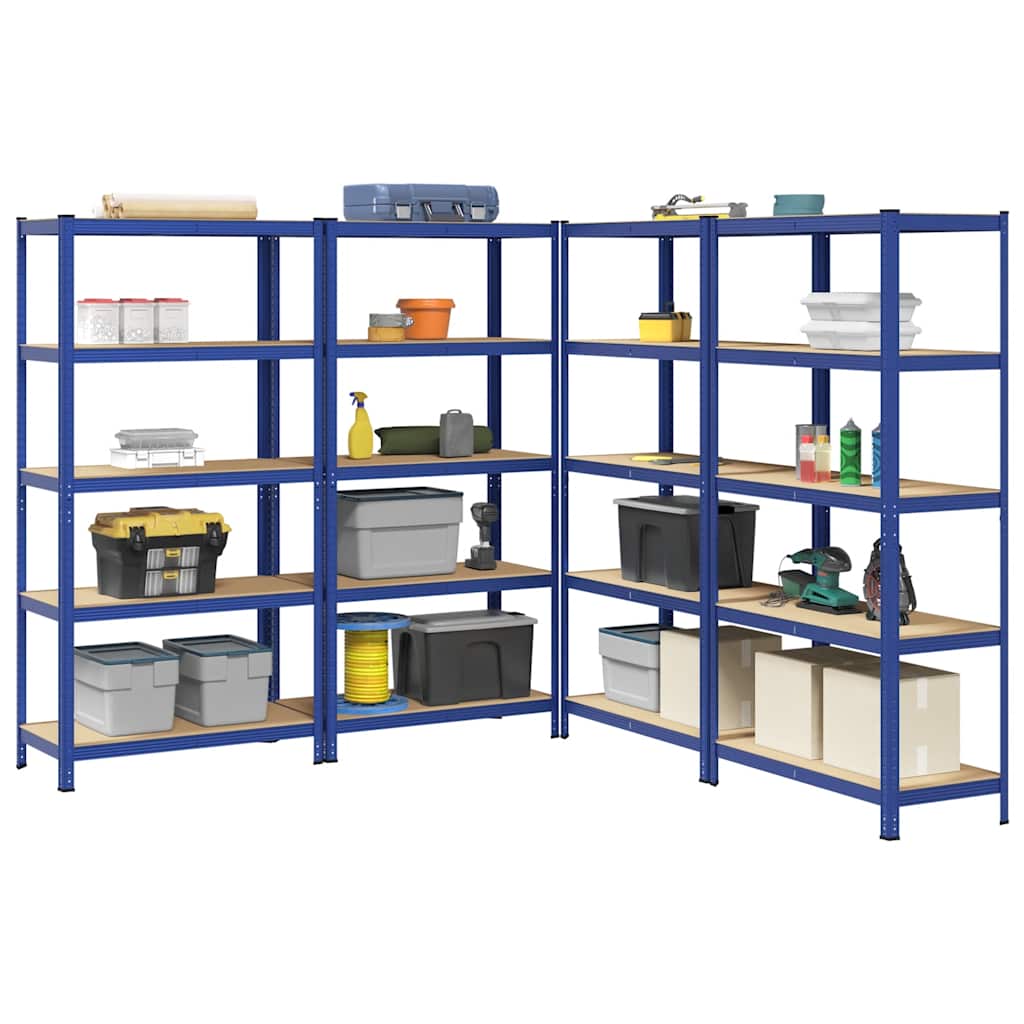4-Layer Storage Shelves 4 Pcs Steel&Engineered Wood