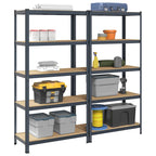 4-Layer Storage Shelves 4 Pcs Steel&Engineered Wood