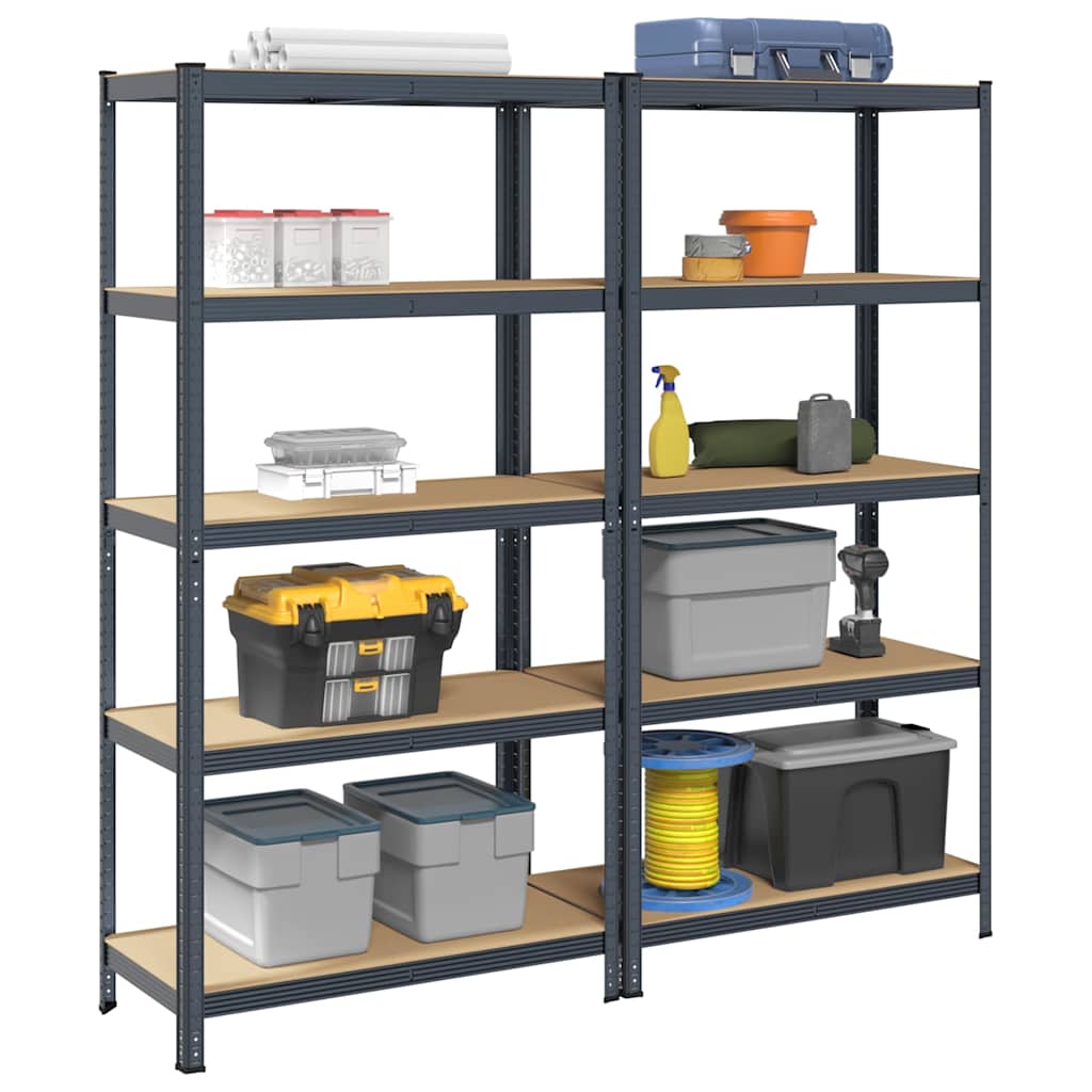 4-Layer Storage Shelves 4 Pcs Steel&Engineered Wood