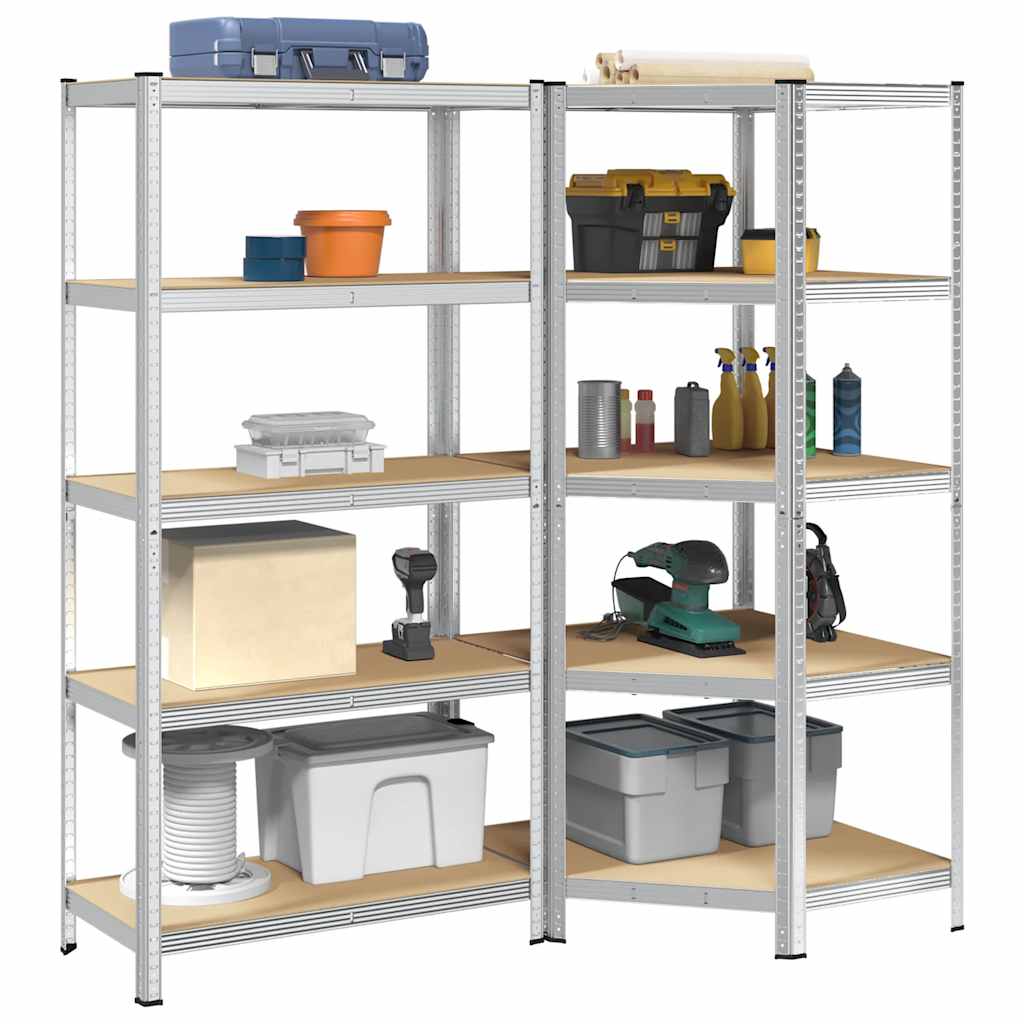 3 Piece 5-Layer Shelves Set Steel&Engineered Wood