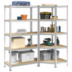 3 Piece 5-Layer Shelves Set Steel&Engineered Wood