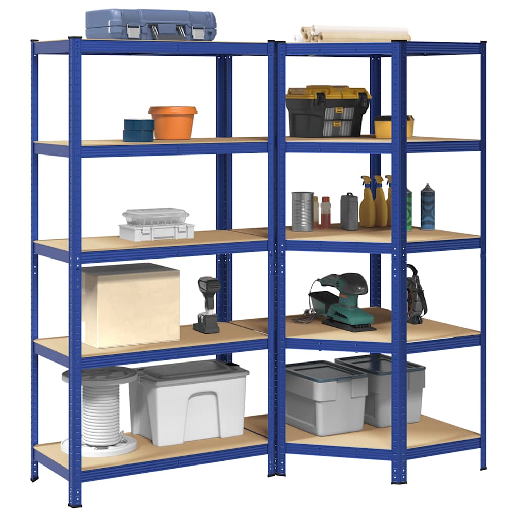 3 Piece 5-Layer Shelves Set Steel&Engineered Wood