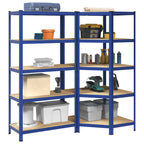 3 Piece 5-Layer Shelves Set Steel&Engineered Wood