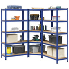 3 Piece 5-Layer Shelves Set Steel&Engineered Wood
