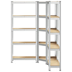 3 Piece 5-Layer Shelves Set Steel&Engineered Wood