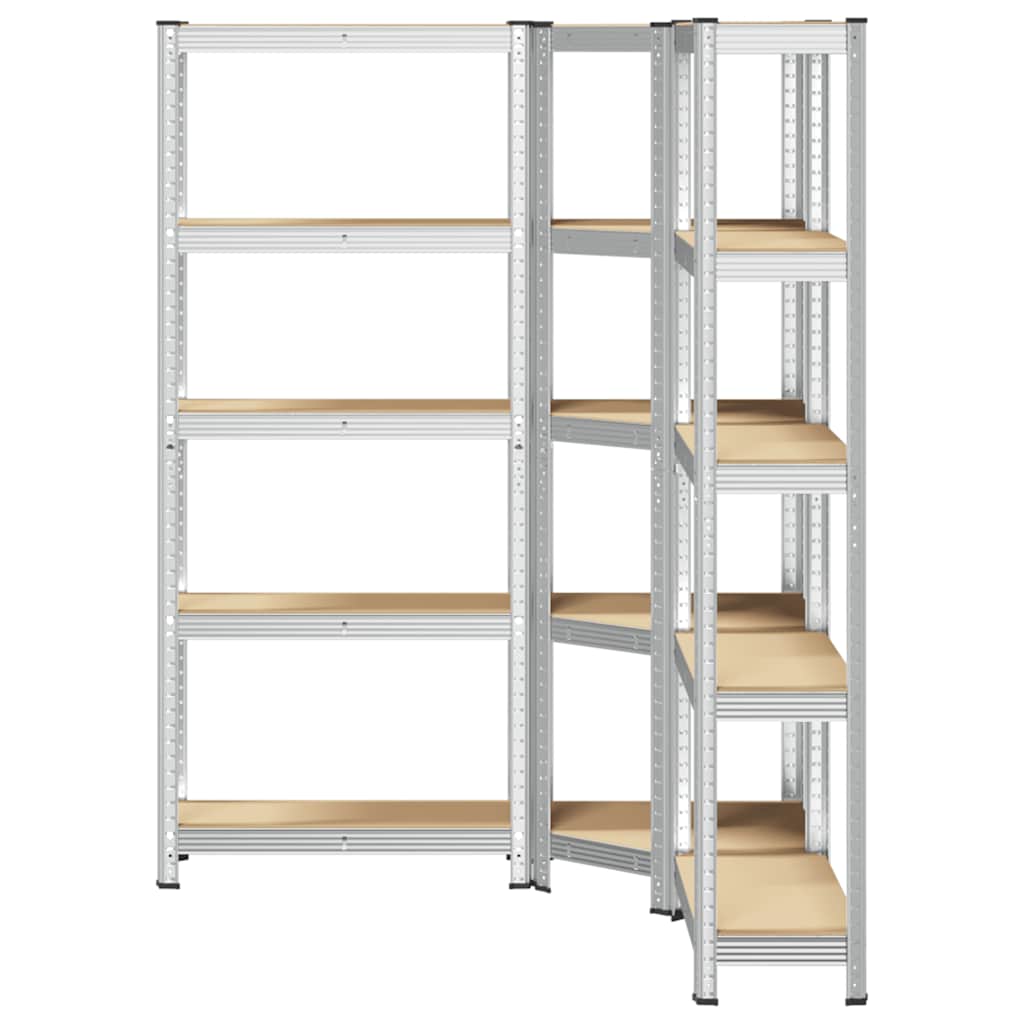 3 Piece 5-Layer Shelves Set Steel&Engineered Wood