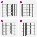 3 Piece 5-Layer Shelves Set Steel&Engineered Wood