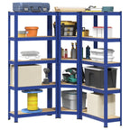 3 Piece 5-Layer Shelves Set Steel&Engineered Wood