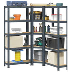 3 Piece 5-Layer Shelves Set Steel&Engineered Wood
