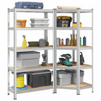 3 Piece 5-Layer Shelves Set Steel&Engineered Wood