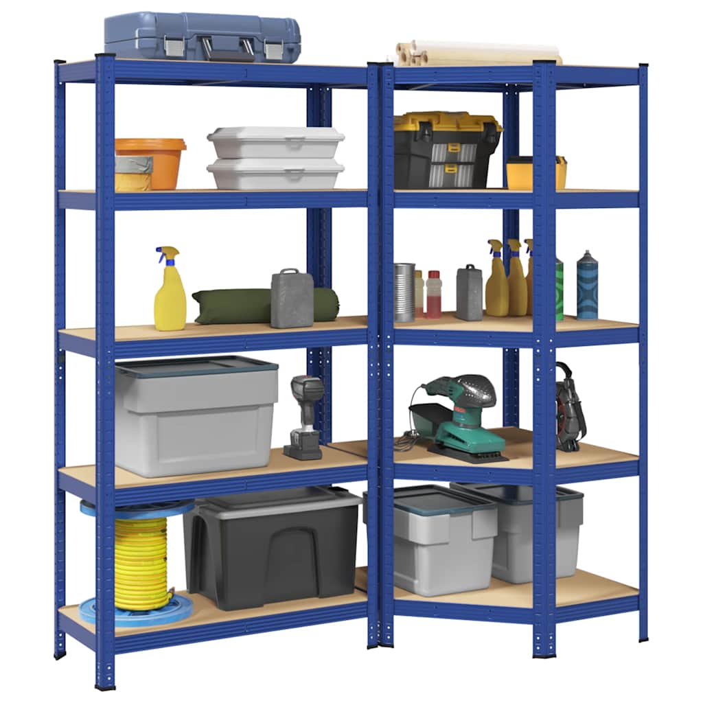 3 Piece 5-Layer Shelves Set Steel&Engineered Wood