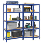 3 Piece 5-Layer Shelves Set Steel&Engineered Wood