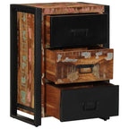 Drawer Cabinet Multicolour 50x35x70 cm Solid Wood Reclaimed