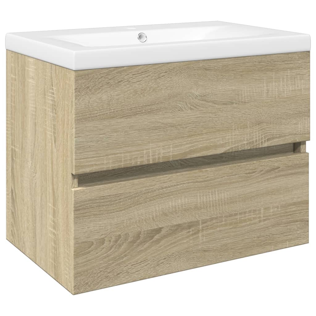 2 Piece Bathroom Furniture Set Ceramic and Engineered Wood