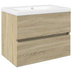 2 Piece Bathroom Furniture Set Ceramic and Engineered Wood