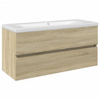 2 Piece Bathroom Furniture Set Ceramic and Engineered Wood