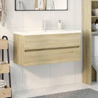 2 Piece Bathroom Furniture Set Ceramic and Engineered Wood