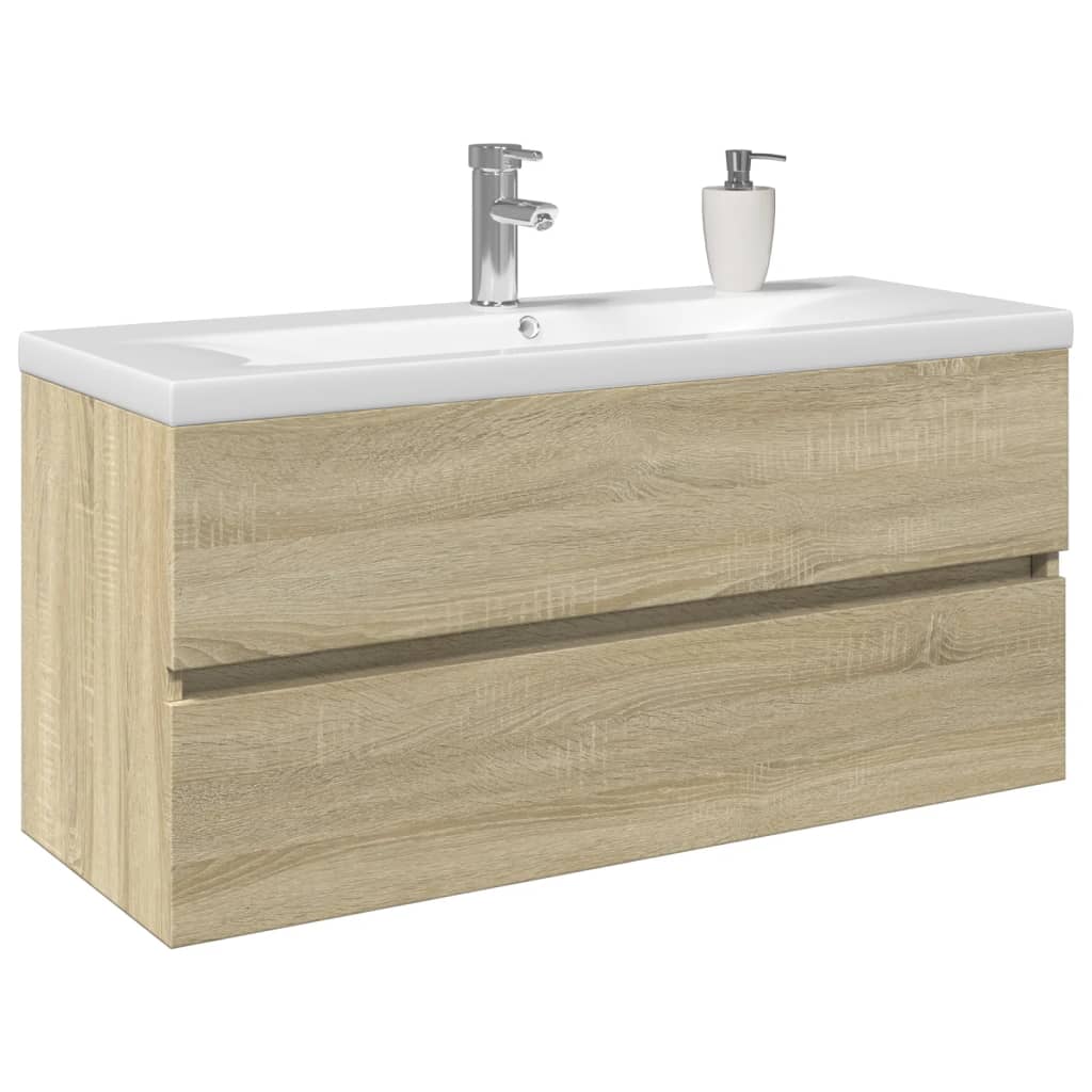 2 Piece Bathroom Furniture Set Ceramic and Engineered Wood