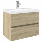 2 Piece Bathroom Furniture Set Ceramic and Engineered Wood