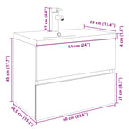 2 Piece Bathroom Furniture Set Ceramic and Engineered Wood