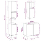 3 Piece Bathroom Furniture Set Sonoma Oak Engineered Wood