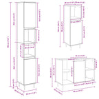 3 Piece Bathroom Furniture Set Sonoma Oak Engineered Wood