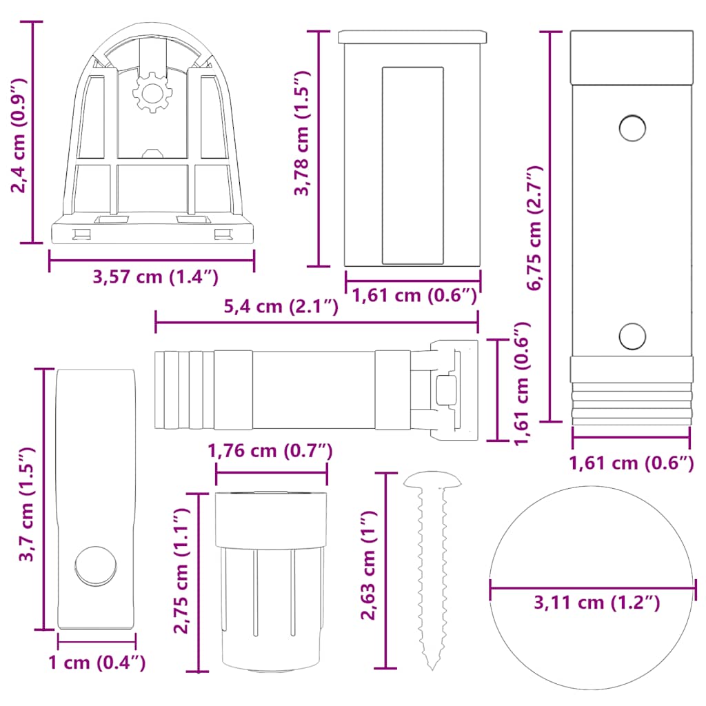 30 Piece Roller Blind Fittings 18 mm