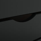 Rolling Cabinet with Drawers MOSS Black Solid Wood Pine