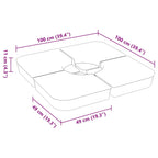 4 Piece Parasol Base Set for Cross Stand Parasol 100 kg PP