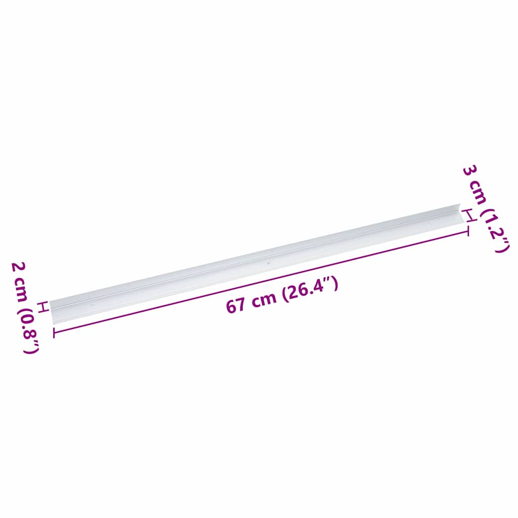 Stair Nosings 30 pcs Silver 67 x 3 x 2 cm Aluminium