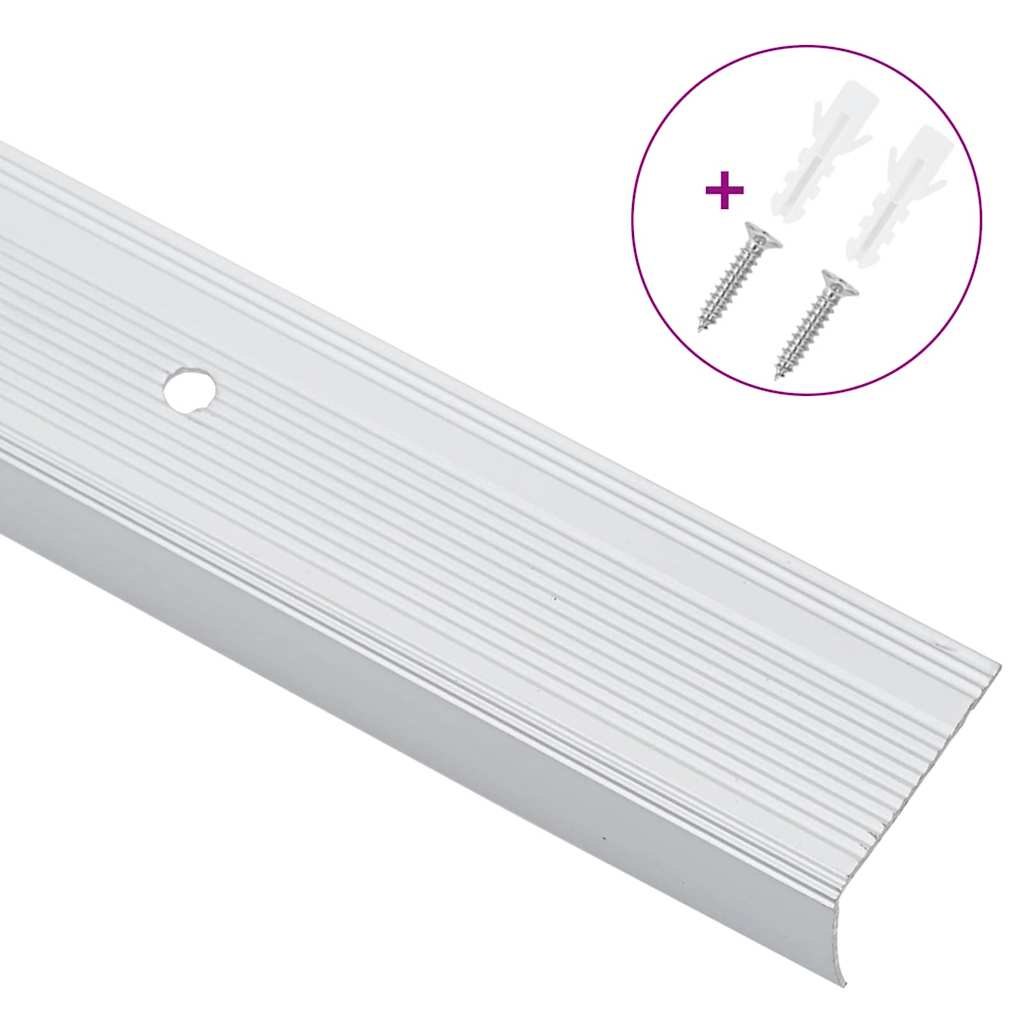 Stair Nosings 30 pcs Silver 67 x 3 x 2 cm Aluminium