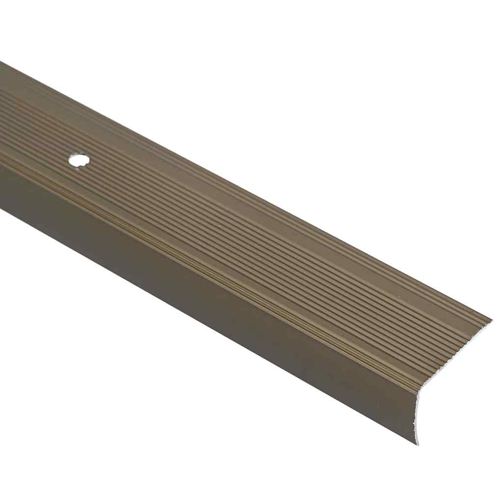 Stair Nosings 30 pcs Brown 67 x 3 x 2 cm Aluminium