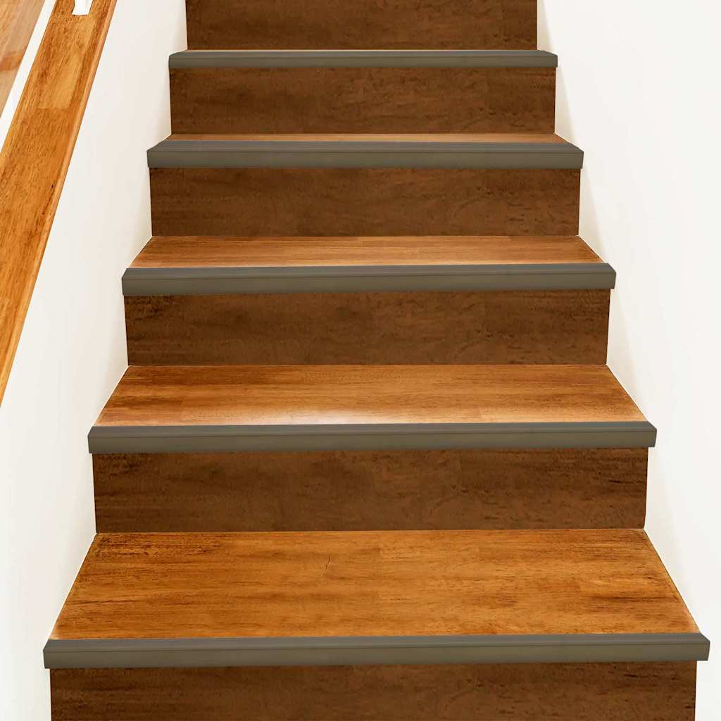 Stair Nosings 30 pcs Brown 67 x 3 x 2 cm Aluminium