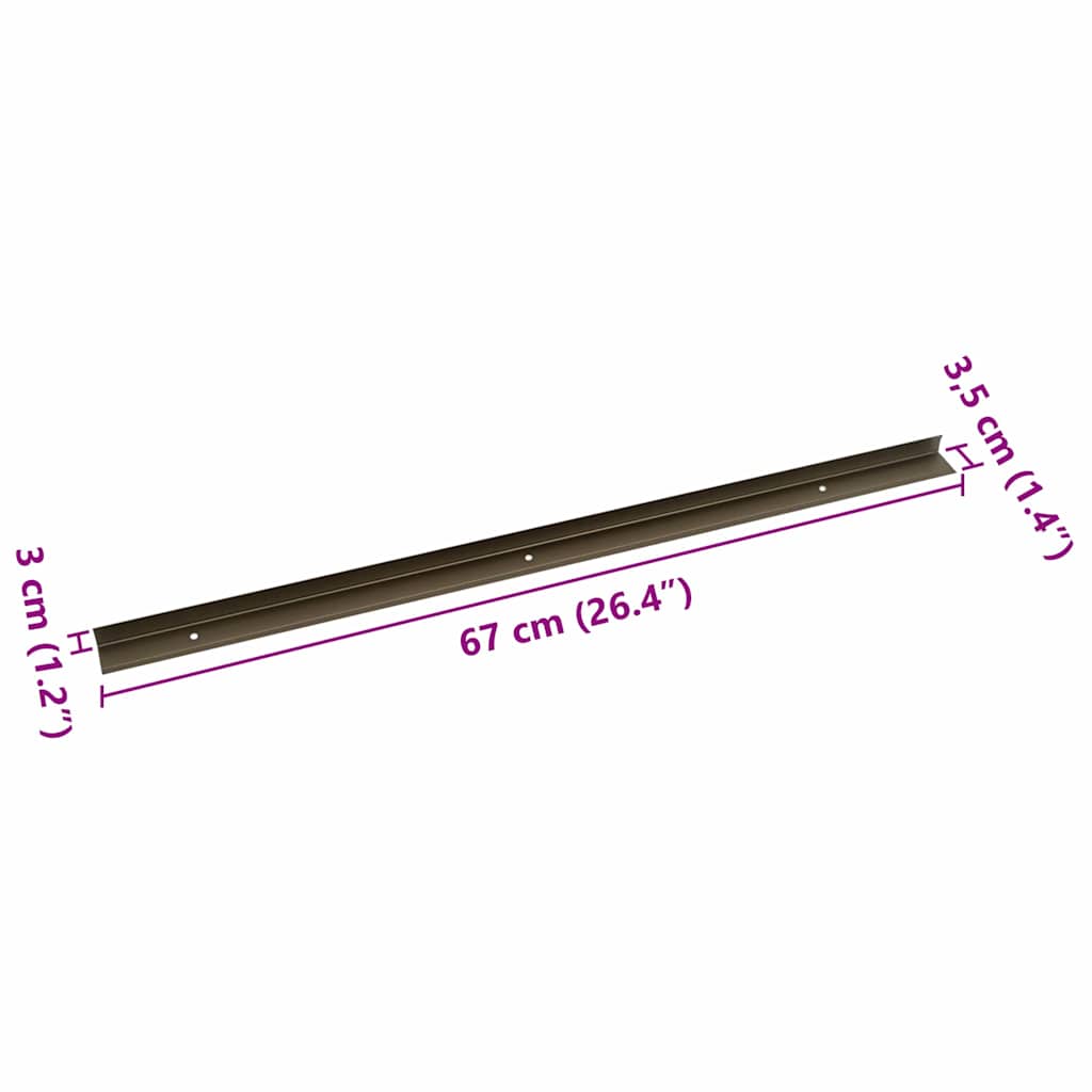 Stair Nosings 30 pcs Brown 67 x 3.5 x 3 cm Aluminium