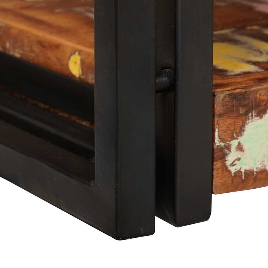 Bedside Table Brown and Black Solid Reclaim wood