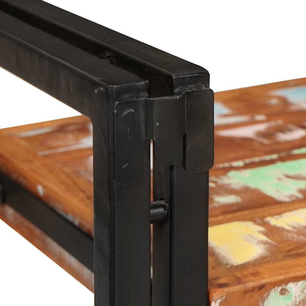 Bedside Table Brown and Black Solid Reclaim wood