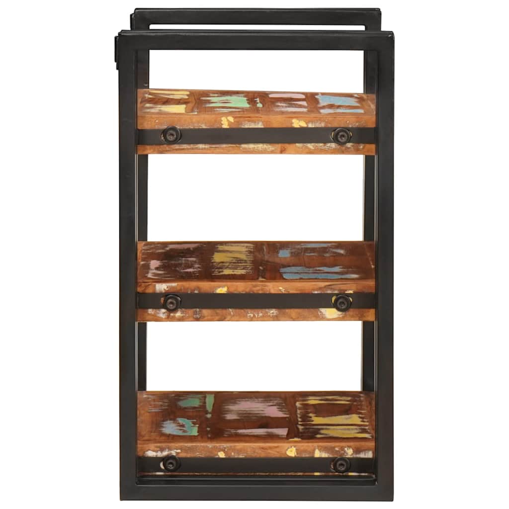 Bedside Table Brown and Black Solid Reclaim wood