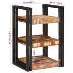 Bedside Table Brown and Black Solid Reclaim wood