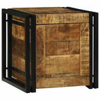 Storage Box Brown and Black 40 x 40 x 40 cm Solid Mango Wood