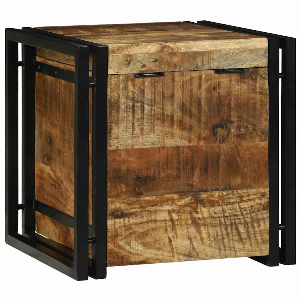 Storage Box Brown and Black 40 x 40 x 40 cm Solid Mango Wood
