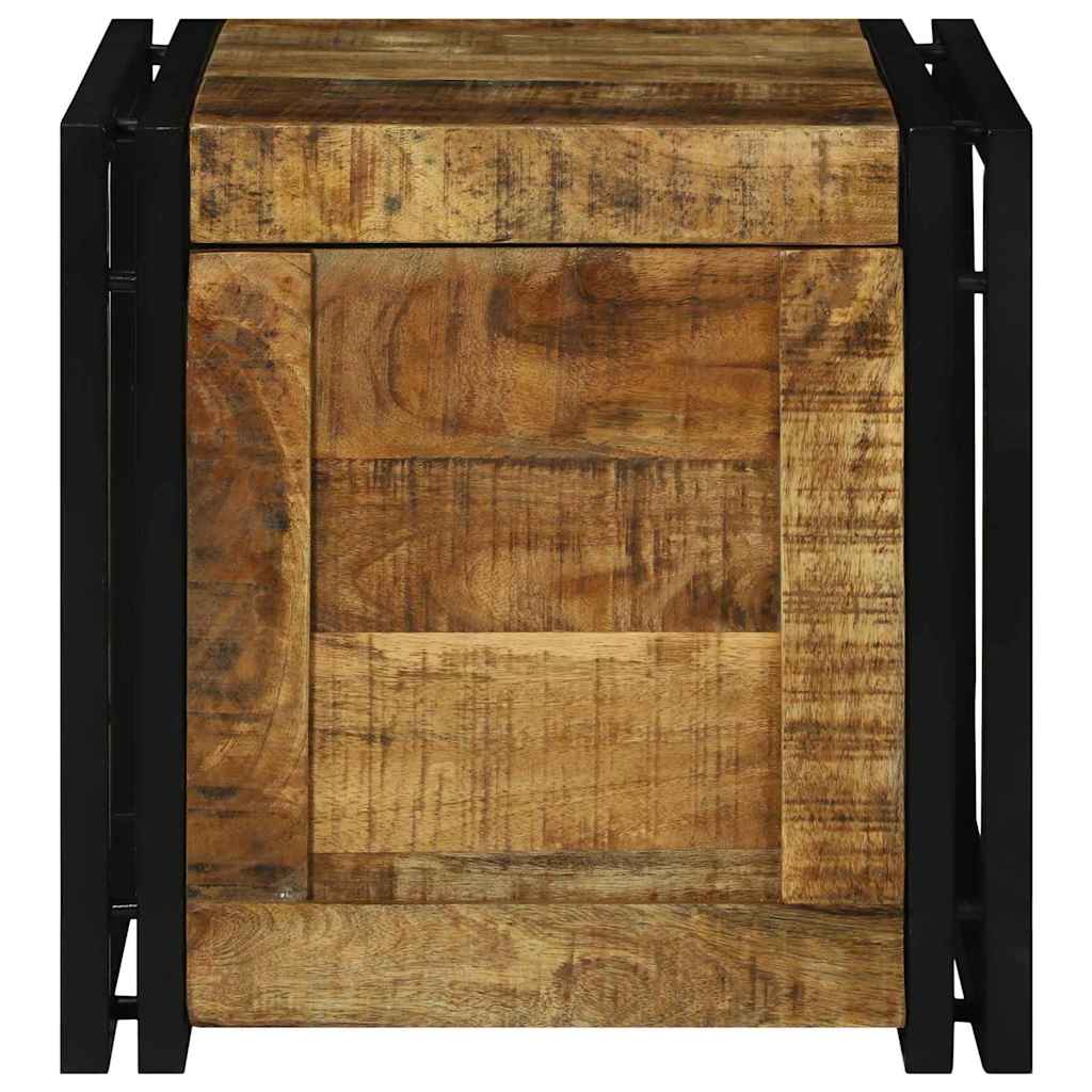 Storage Box Brown and Black 40 x 40 x 40 cm Solid Mango Wood