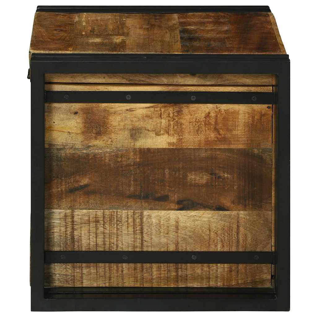 Storage Box Brown and Black 40 x 40 x 40 cm Solid Mango Wood