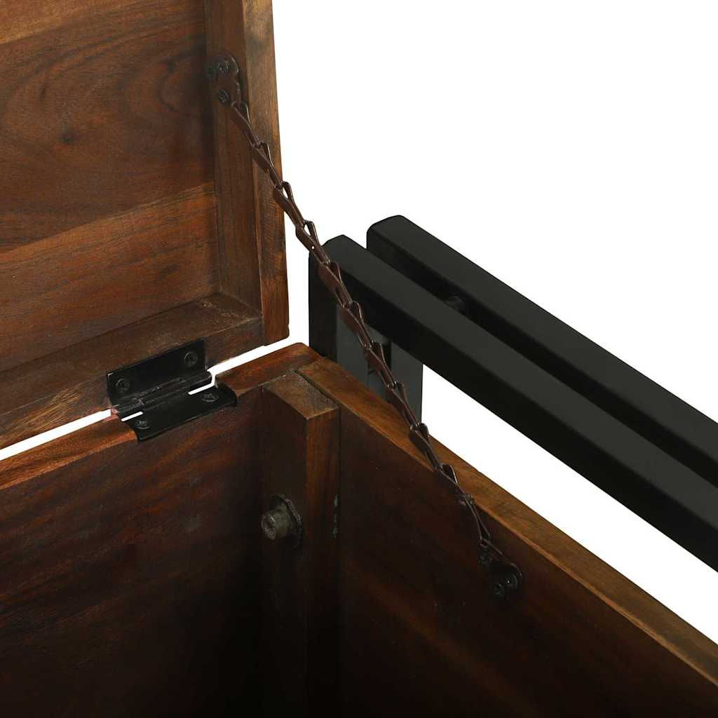 Storage Box Brown and Black 40 x 40 x 40 cm Solid Acacia Wood