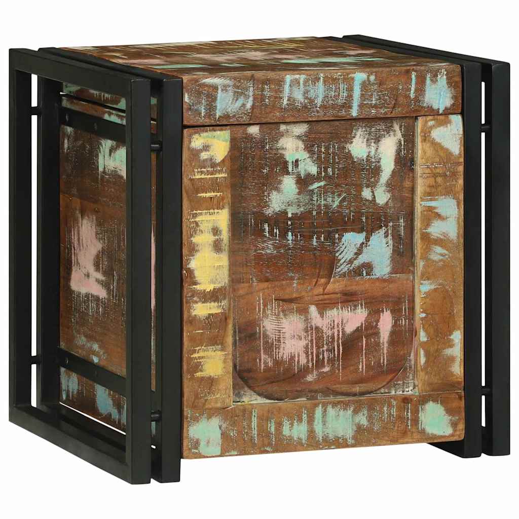 Storage Box Brown and Black 40 x 40 x 40 cm Solid Acacia Wood