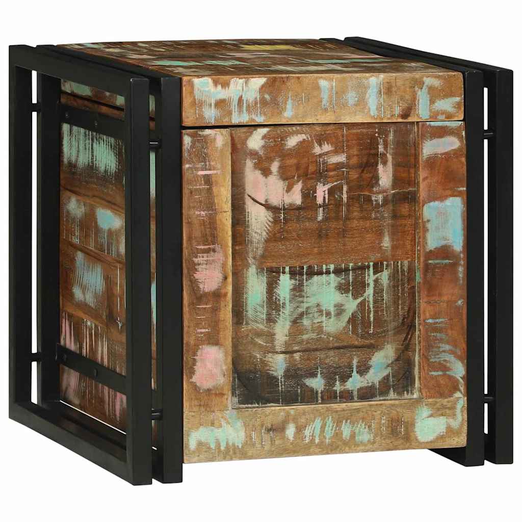 Storage Box Brown and Black 40 x 40 x 40 cm Solid Acacia Wood