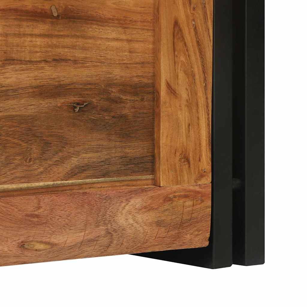 Storage Box Brown and Black 40 x 40 x 40 cm Solid Acacia Wood