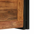 Storage Box Brown and Black 40 x 40 x 40 cm Solid Acacia Wood