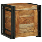 Storage Box Brown and Black 40 x 40 x 40 cm Solid Acacia Wood