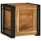 Storage Box Brown and Black 40 x 40 x 40 cm Solid Acacia Wood